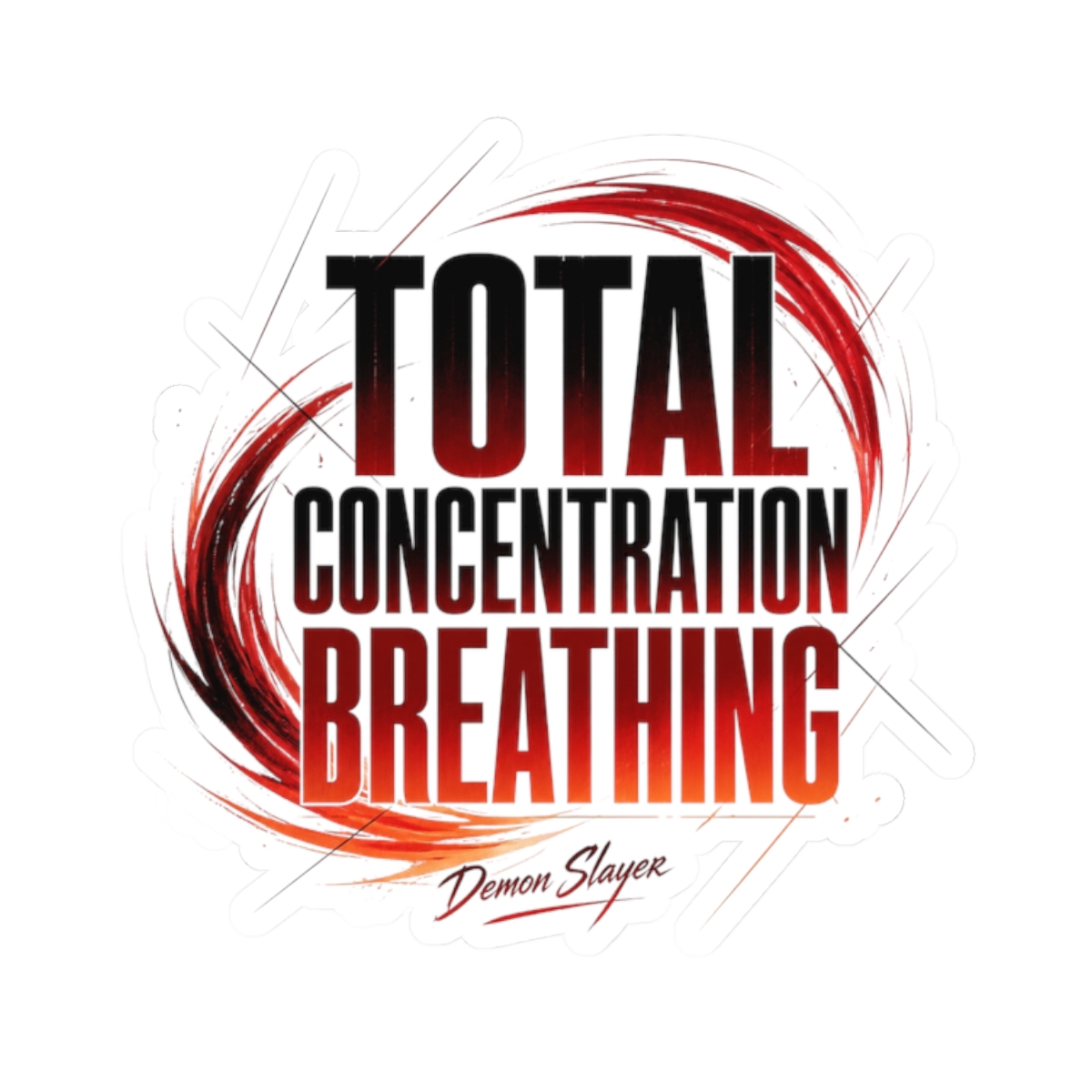 Demon Slayer "Total Concentration Breathing" Sticker - Official Stickers merchandise
