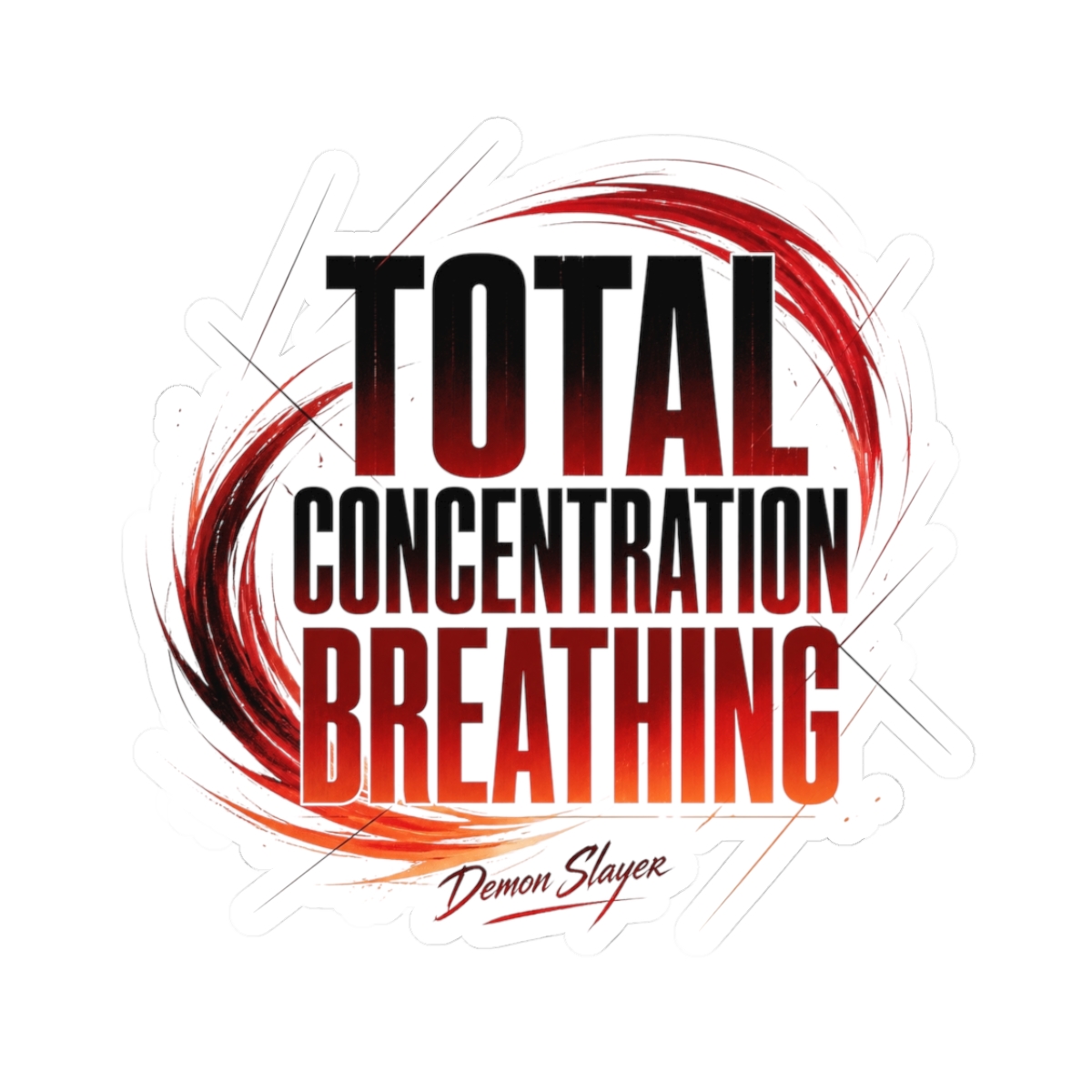 Demon Slayer "Total Concentration Breathing" Sticker - alternate angle 1, merchandise